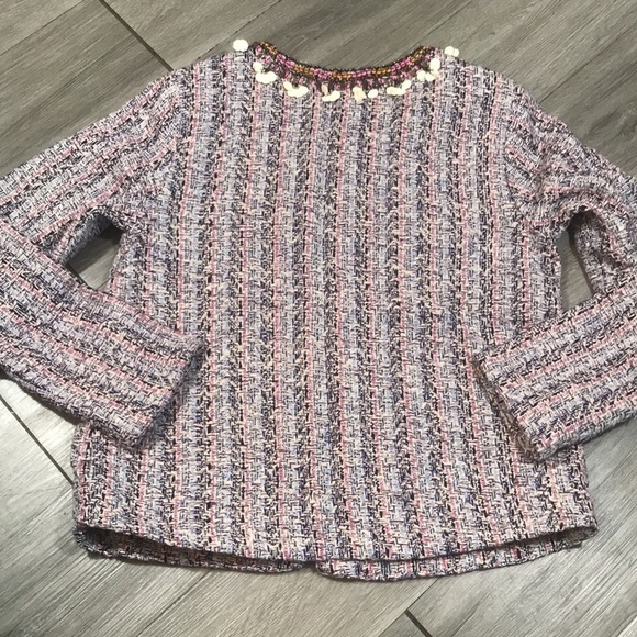 Summer of Love Anthropologie Beaded Tweed Jacket size M - Picture 11 of 12